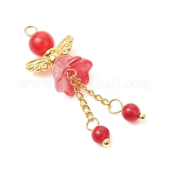 8 colgante de ángel con cuentas de vidrio y jade de Malasia teñido natural en 8 colores&nbsp;PALLOY-JF03985