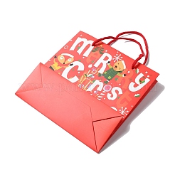 Weihnachts-Geschenktüten aus Papier mit Weihnachtsmann-Aufdruck und Nylonkordelgriff&nbsp;CARB-K003-01C-02