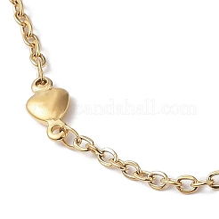 Collar de cadena de eslabones de corazón de acero inoxidable 304 con revestimiento iónico (IP)&nbsp;NJEW-K249-09G
