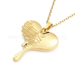 Colliers avec pendentif en acier inoxydable 304 en forme de cœur fondant&nbsp;NJEW-G083-02C-G