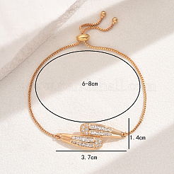 Bracciali slider in ottone con micro pavé di zirconi trasparenti&nbsp;IW9217