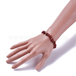 Natürliche rote Jaspis Perlen Stretch-Armbänder&nbsp;BJEW-JB04152-05
