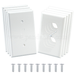 Nbeads 4pcs 2 estilos placa de pared de salida de receptáculo, tapa de toma de corriente, Rectángulo, blanco, 11.5x7 cm, 2 piezas / style