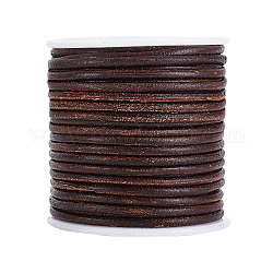 OLYCRAFT 21.9 Yards Genuine Round Leather String Cord 3mm Rope for Jewelry Saddle Brown Leather String Cord for Jewelry Making, Necklaces, Bracelets, Braiding, Wraps, Crafts and Hobby Projects
