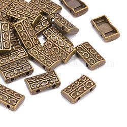 Tibetan Style Multi-Strand Links, Rectangle, Lead Free and Nickel Free and Cadmium Free, Antique Bronze, 14x8x3mm, Hole: 2mm, about 725pcs/kg