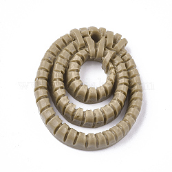 Colgantes de la resina, patrón de mimbre tejido de imitación, oval, camello, 26x22.5x4.5mm, agujero: 2 mm