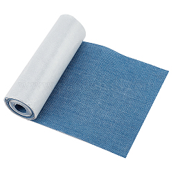 Plancha de tela / coser parches, accesorios de vestuario, apliques, Para mochilas, ropa, acero azul, 1500x105x0.3mm