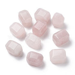 Perlas naturales de cuarzo rosa, facetados, polígono, 15~16.5x11~12x11~12mm, agujero: 1.1 mm