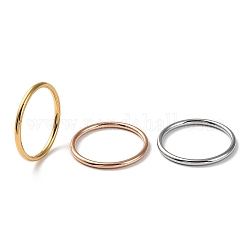 Chapado en iones (ip) 304 anillo de dedo de banda simple de acero inoxidable para mujeres y hombres, color mezclado, 1.5mm, diámetro interior: tamaño de EE. UU. 7 1/4 (17.5 mm)