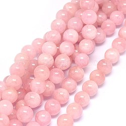 Chapelets de perles en morganite naturelle, ronde, 8mm, Trou: 0.8mm, Environ 52 pcs/chapelet, 15.5~15.9 pouce (39.5~40.5 cm)