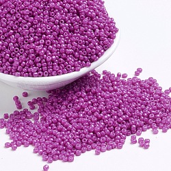 Baking Paint Glass Seed Beads, Magenta, 12/0, 1.5~2mm, Hole: 0.5~1mm, about 30000pcs/bag