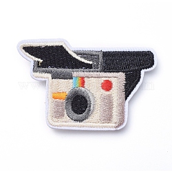 Tissu de broderie informatisé fer/coudre sur les patchs, accessoires de costumes, appliques, caméra, colorées, 38x63x2mm