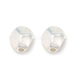 Perles en alliage plaqué durables, Sans cadmium & sans nickel & sans plomb, polygone, couleur d'argent, 7x6x6mm, Trou: 1.2mm