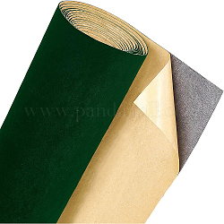 Tessuto floccato in velluto autoadesivo benecreat, per il bastone della buccia del tessuto del mestiere del cassetto dei gioielli, verde scuro, 40x0.06cm