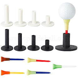 AHADERMAKER 16Pcs 8 Styles Rubber Golf Tee Holders for Practice & Driving Range Mat, with 16Pcs Plastic Golf Tees, Mixed Color, 38.5~86x18~54.5mm
