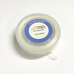 Koreanische elastische Kristallschnur, elastischer Perlenfaden, für Stretcharmbandherstellung, Transparent, 0.7 mm, ca. 65.61 Yard (60m)/Rolle