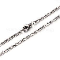 Новые 304 из нержавеющей стали веревки цепи ожерелья, с карабин-лобстерами , цвет нержавеющей стали, 23.6 дюйм (59.9 см)