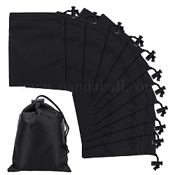 Nbeads ポリエステル巾着袋 12 個  6.3x4.7 黒ナイロンバッグ巾着収納袋トグルギフトバッグジュエリーポーチスポーツホーム旅行ジュエリーキャンディ収納