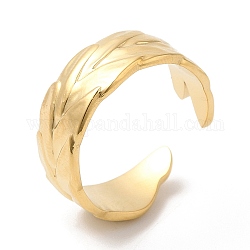 304 anello polsino aperto da donna in acciaio inossidabile, vero placcato oro 14k, misura degli stati uniti 7 1/4 (17.5mm)