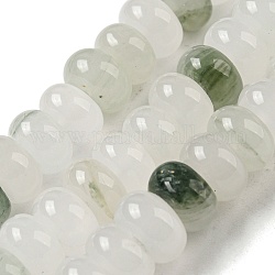 Abalorios naturales del jade hebras, rerondana plana, 8~8.5x5mm, agujero: 1 mm, aproximamente 74 pcs / cadena, 14.84''~15'' (37.7~38.1 cm)