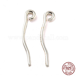 925 spille in argento sterling, con timbro s925, argento, 21 gauge, 12.5x2.5mm, Foro: 1 mm, ago :0.7mm