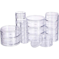 Conteneurs de stockage de perles en plastique, colonne, clair, 20 fioles / boîte