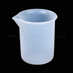 Outils de colle silicone 100 tasse à mesurer, blanc, 49~63x70mm, capacité: 100 ml (3.38 oz liq.)