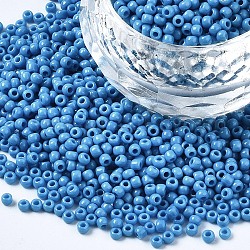 Toho perles de rocaille rondes, Perles de rocaille japonais, (43d) bleuet opaque, 11/0, 2.2mm, Trou: 0.8mm, environ 50000 pcs / livre