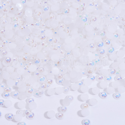 ABS Plastic Imitation Pearl Cabochons, Nail Art Decoration Accessories, Half Round, White, 4x2mm, about 10000pcs/bag
