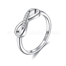 925スター指輪シルバー指輪  クリアキュービックジルコニア  無限大  プラチナ  usサイズ8（18.1mm）