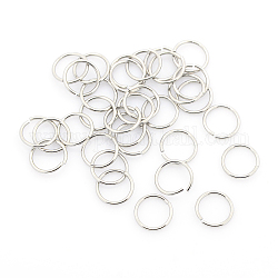 304 Edelstahl offenen Ringe springen, Edelstahl Farbe, 9x0.9 mm, Innendurchmesser: 7.2 mm, ca. 1800 Stk. / Beutel