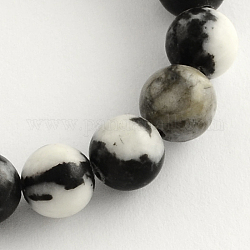 Rondes zébrées naturelle perles de jaspe brins, 12.5mm, Trou: 1.5mm, Environ 30 pcs/chapelet, 15.1 pouce