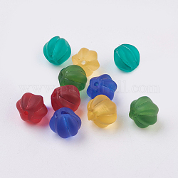 Perles vernissées manuelles, mat, lanterne, couleur mixte, 8x7~8mm, Trou: 1.0~1.5mm