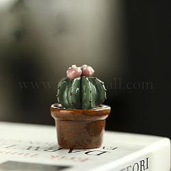 Porcelain Cactus Display Decorations, for Home, Garden Decoration, Dark Green, 47mm