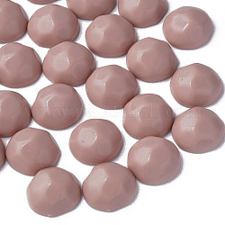 Cabochons de acrílico opacos, facetados, semicírculo, marrón rosado, 23x22x11mm, aproximamente 140 unidades / 500 g