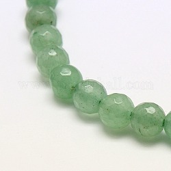 Verde naturale perline avventurina fili, sfaccettato, tondo, 6mm, Foro: 1 mm, circa 62pcs/filo, 15.3 pollice