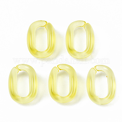 Anillos de acrílico transparente enlace, conectores de enlace rápido, para hacer cadenas de cable, oval, amarillo, 15.5x11x6mm, diámetro interior: 4.5x10.5 mm, aproximamente 1330 unidades / 500 g