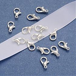 Silver Color Plated Alloy Lobster Claw Clasps, Parrot Trigger Clasps for DIY Metal Jewelry, Cadmium Free & Lead Free, Size: about 6mm wide, 12mm long, hole: 1.2mm