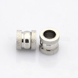 Chimney 304 Stainless Steel Beads, Large Hole Beads, Stainless Steel Color, 10x10mm, Hole: 6mm
