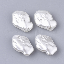 ABS Plastic Imitation Pearl Beads, Nuggets, Creamy White, 25x17.5x8.5mm, Hole: 1.5mm