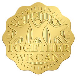 Самоклеящиеся наклейки с тиснением золотой фольгой, стикер украшения медали, Человеческий узор, 50x50 мм