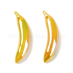 Perline acrilico, uv placcato, iridescente, banana, giallo, 47x12x9.5mm, Foro: 2.2 mm