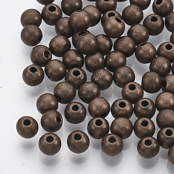 Ccb Kunststoff-Perlen, Runde, Rotkupfer, 3.5~4x3.5 mm, Bohrung: 1 mm, ca. 16000 Stk. / 500 g