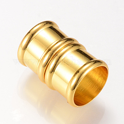 端が接着された真鍮のマグネットクラスプ  コラム  ゴールドカラー  20x14x14mm  半分穴：12mm