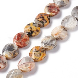 Natural Crazy Agate Beads Strands, Twist Flat Round, 16x6~7mm, Hole: 1mm, about 25pcs/strand, 15.75''(40cm)