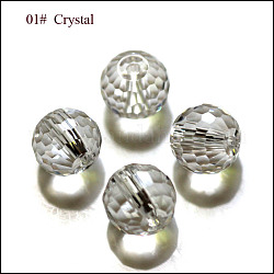 Perles d'imitation cristal autrichien, grade AAA, facette, ronde, clair, 6mm, Trou: 0.7~0.9mm