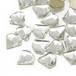 Сделай сам плоская задняя часть k9 стеклянные кабошоны горного хрусталя, случайное цветное покрытие, граненые, алмаз, кристалл, 7x7x3 мм