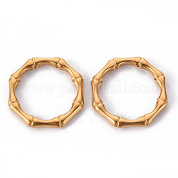 Anillos de enlace de 304 acero inoxidable, anillo octágono, dorado, 20.5x19.5x2.5mm, diámetro interior: 15 mm