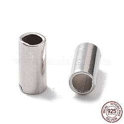 925 бусина-проставка из стерлингового серебра с родиевым покрытием, колонка, платина, 4x2 мм, отверстие : 1.5 мм, около 217 шт. (10 г)/пакет