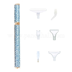 6-Kopf-Bohrstift aus Kunststoff mit Diamant-Malspitze, Diamant-Malwerkzeuge, Himmelblau, 60x220x15 mm